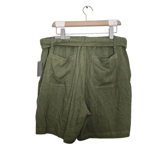 Soft Surroundings Shorts Women's Size Petite Large Belted Rayon Linen New - Picture 3 of 5